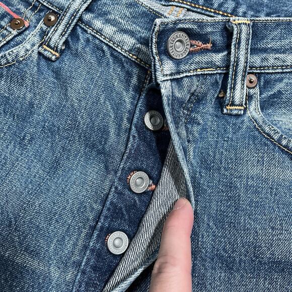 Kapital Red Stripe Blue Denim Jeans 28” x 31” Made in Japan Americana Button Fly - Picture 5 of 14